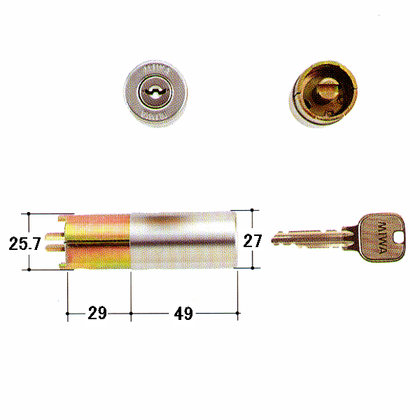 美和ロック Ｕ９ ＨＰ４０交換用シリンダー※WEB特価 - 錠前屋さん